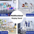 Goabroa Clear Display Risers, 8'' Display Shelves, Riser for Decor, 6 Pcs