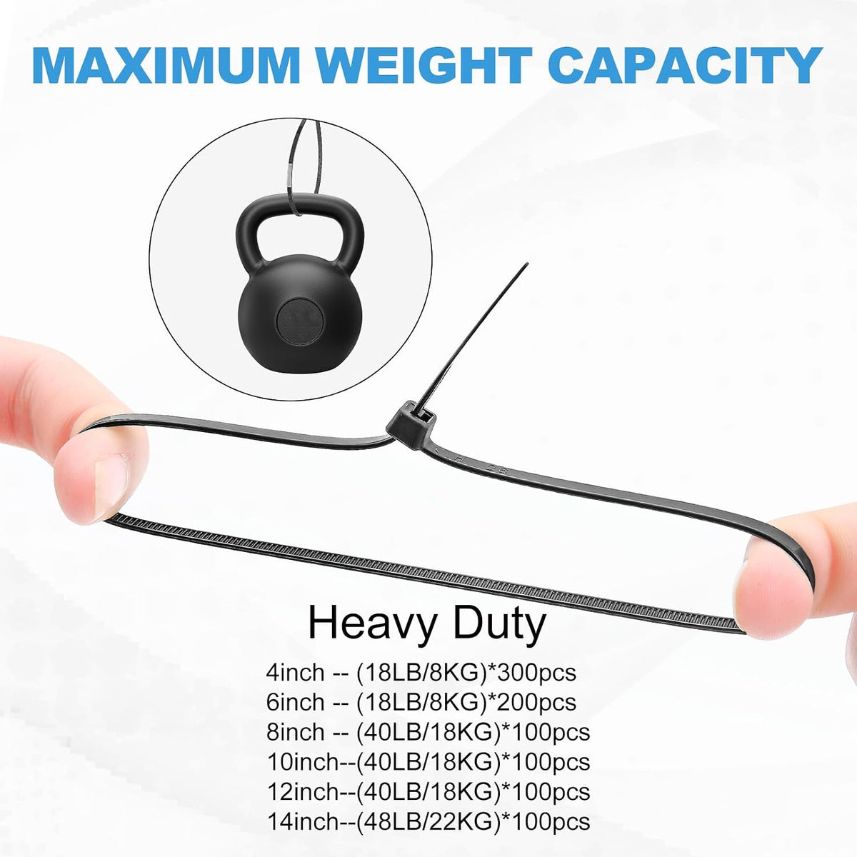 Zip Ties Assorted Sizes(14+12+10+8+6+4 Inch), 900 Pcs Black zip Ties for Home, Office, Garden, Workshop, Multi-Purpose Wire Management Cable Tie Wraps by Limsougle.