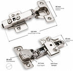 Berta, 4-Pack Full Overlay 110° Soft-Close Frameless Cabinet Hinges