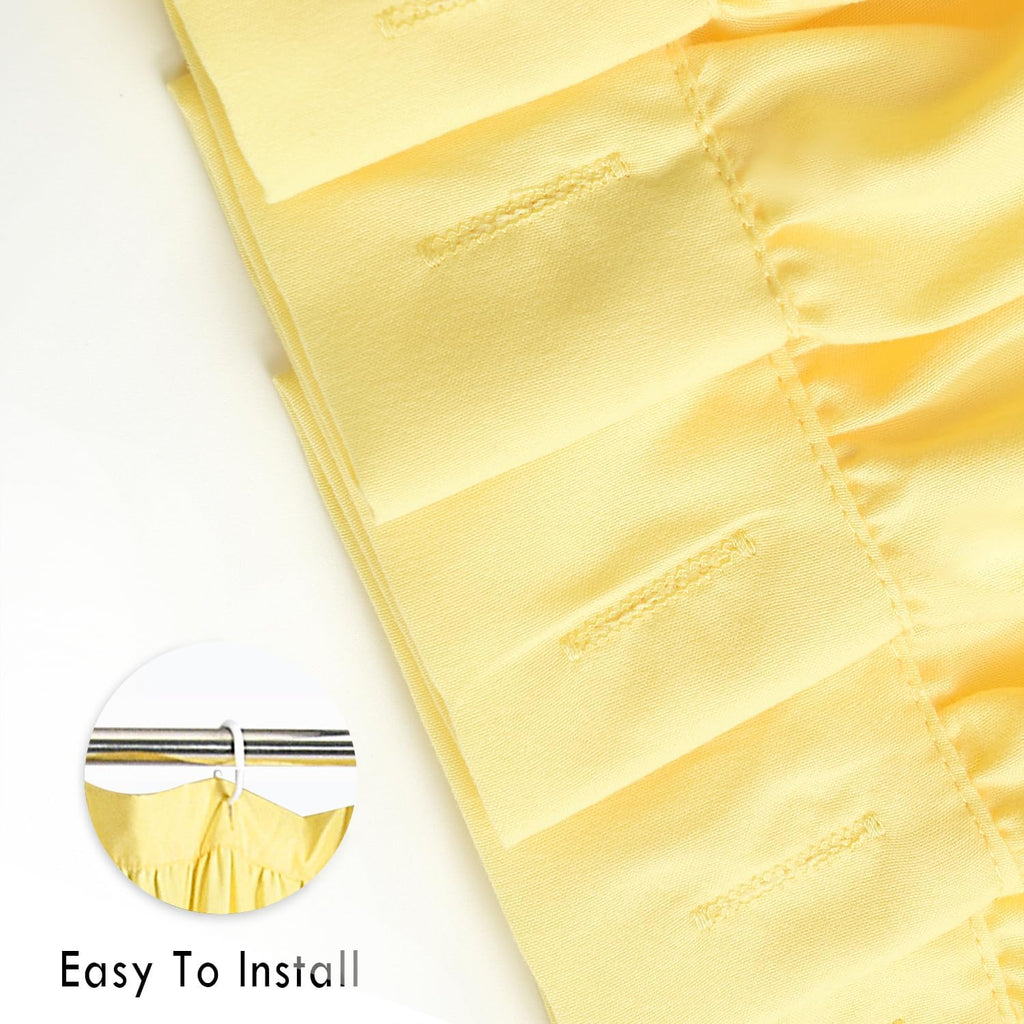 Homechoice Decor Bright Yellow Shower Curtain with 12 Buttonholes