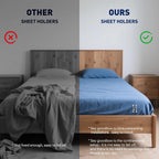 Bed Sheet Holders Lock for Corners - Mattress Sheet Corner Holders Keep Firm Tight in Place Set of 4 (White)