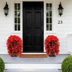 Faux Bougainvillea Artificial Flowers Fake Plants, 2 PCS Red