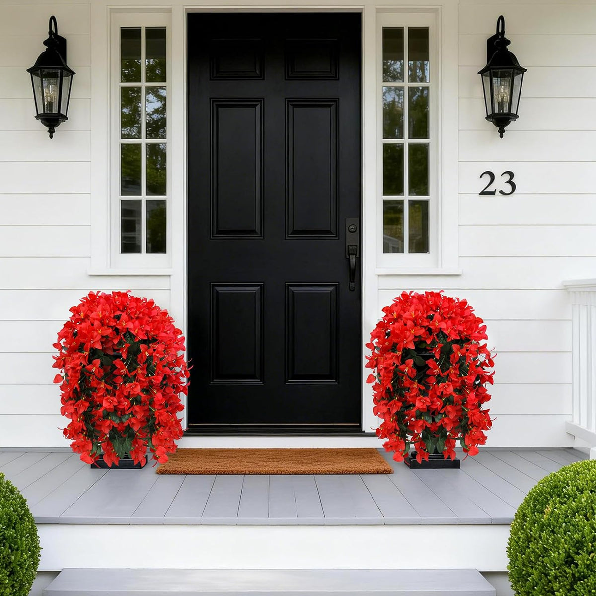 Faux Bougainvillea Artificial Flowers Fake Plants, 2 PCS Red