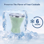 Daximo 10 oz Vacuum Insulated Martini Glasses with Lid and Silicone Straw