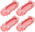 uxcell 4Pcs Mop Slippers Mop Socks Microfiber Shoe Covers Washable Pink