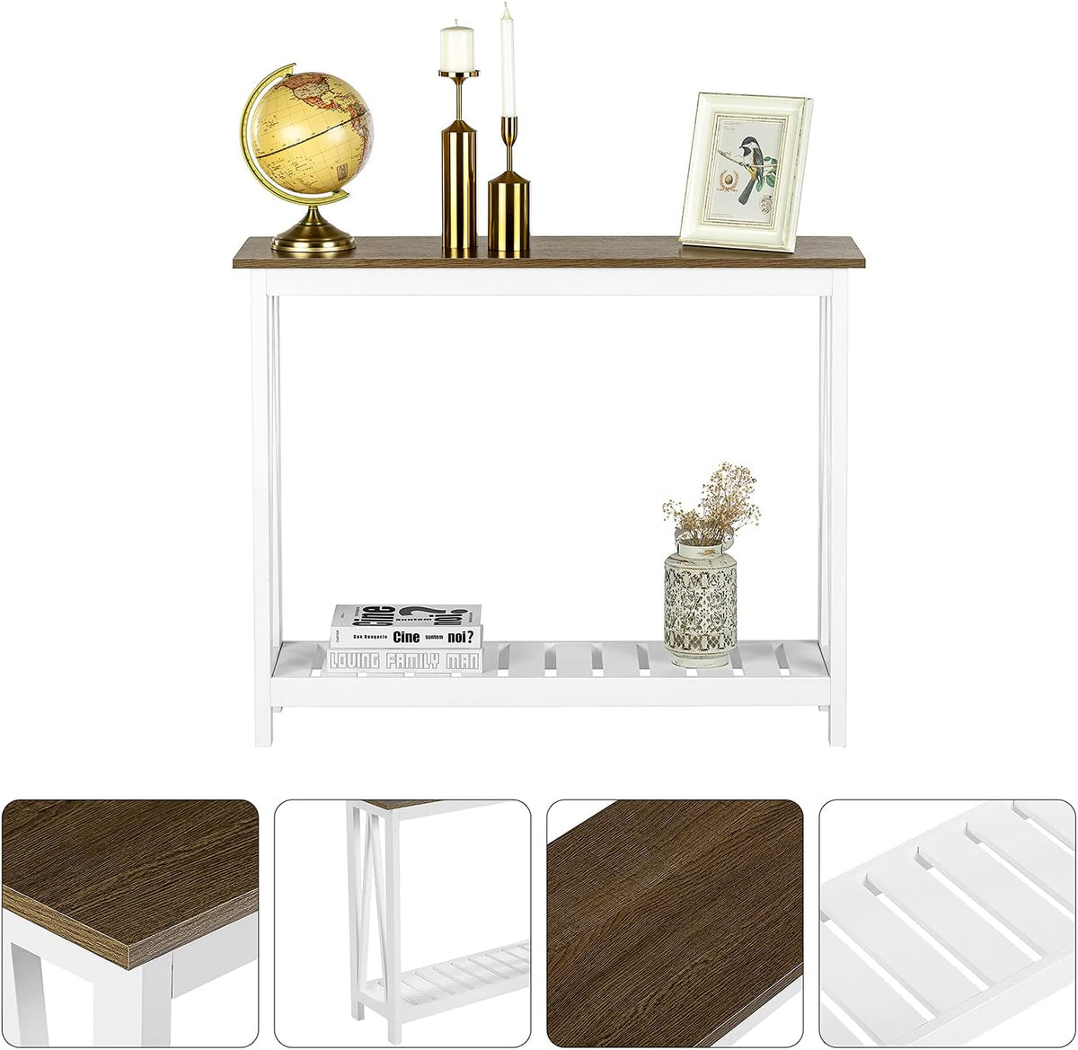 ChooChoo Farmhouse Console Table, Narrow Sofa Table for Entryway, 40 Inch