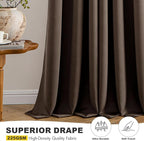 MIULEE Chocolate Brown Blackout Curtains - Image 5