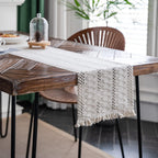 Macrame Table Runner Cream Beige Boho Table Runners with Tassels 12x71in