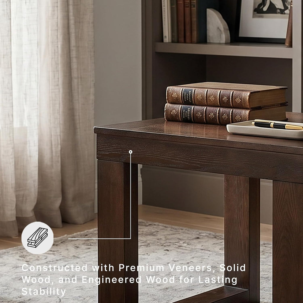 Signature Design by Ashley End Table, Oversized Square, Dark Brown