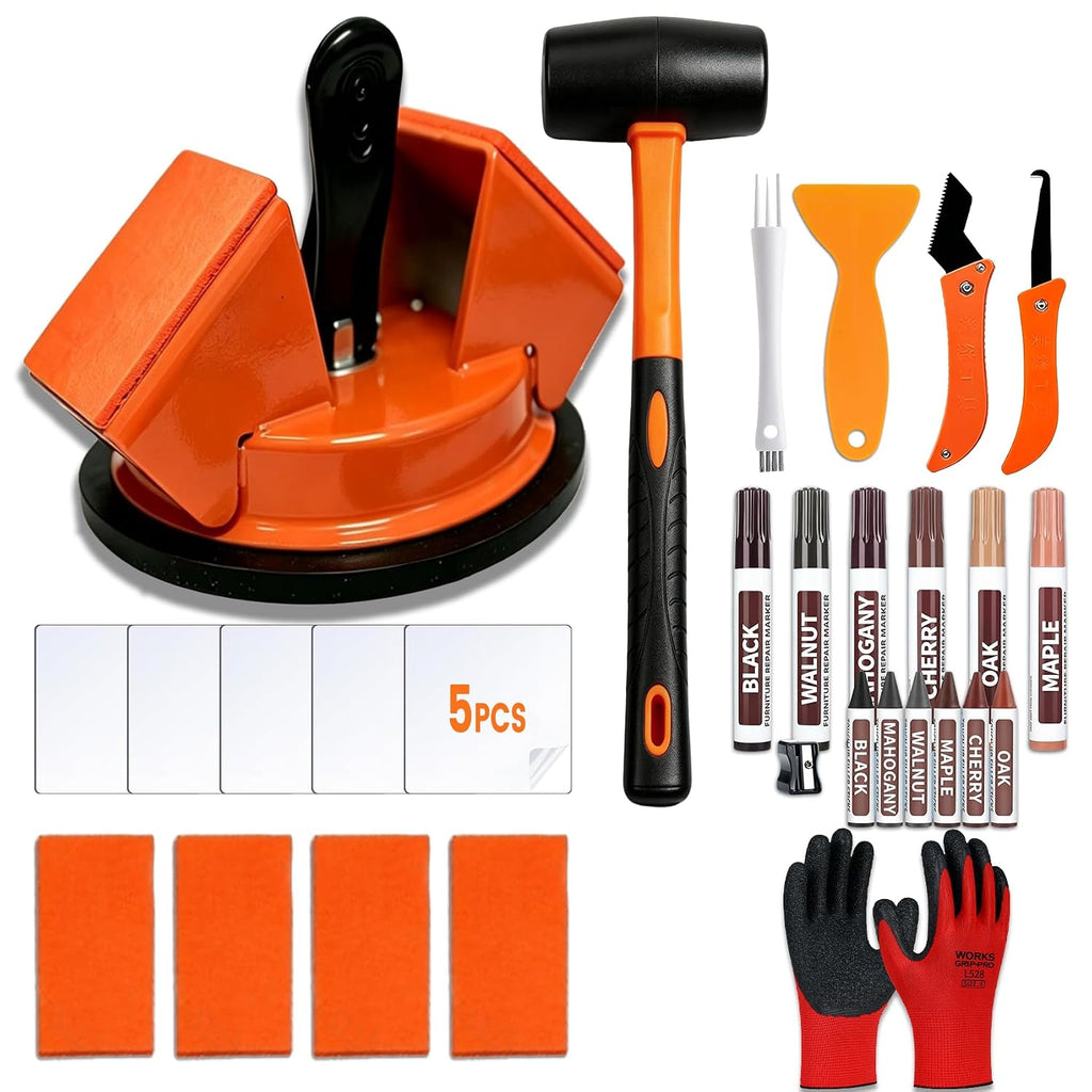 Floor Gap Fixer Tool Double 45° Suction Cup Repair Kit with Markers