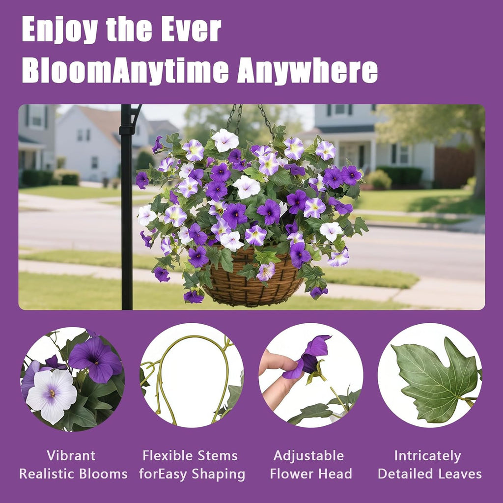 Artificial Flowers for Outdoors,UV Resistant Fake Flowers 6Pcs