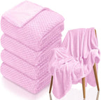 4 Pack Fleece Throw Blankets 50x60 Inches by Tewloss