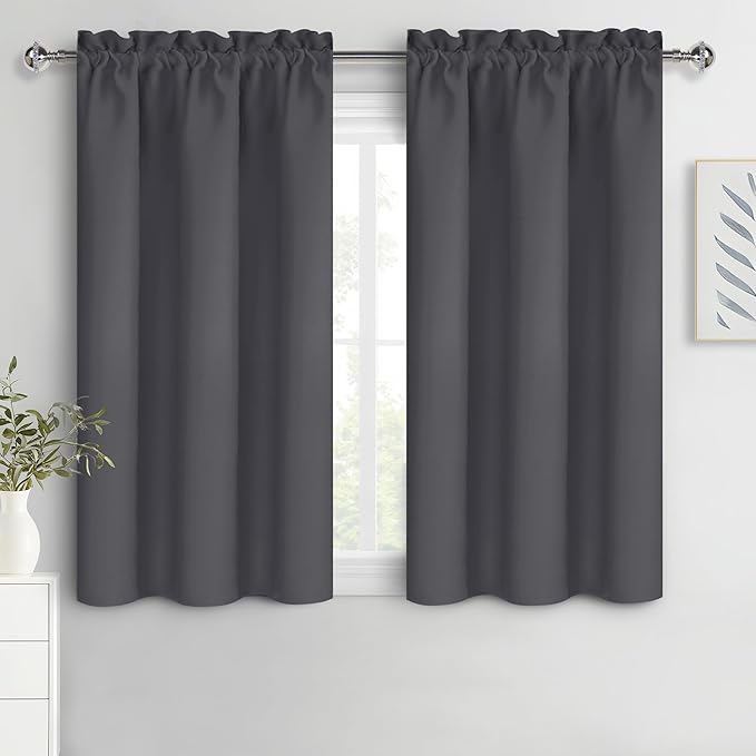 DWCN Blackout Curtains for Bedroom 54 Inch Length 2 Panels Set, Solid Thermal by DWCN