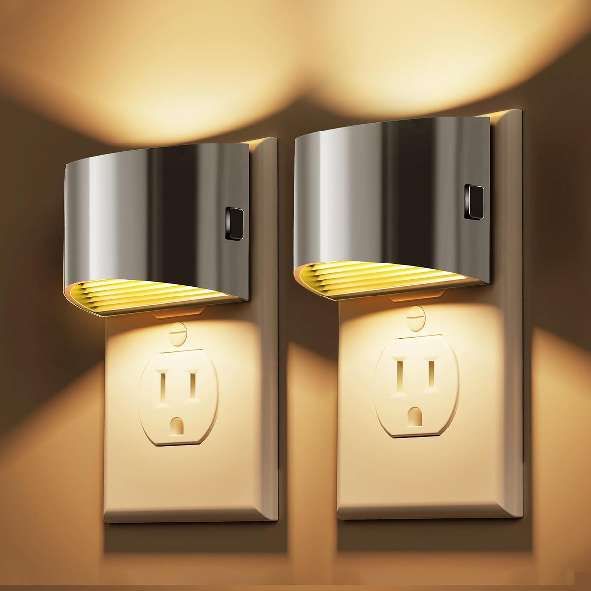 L LOHAS LED Night Lights Plug into Wall, Dimmable Night Light 2 Pack