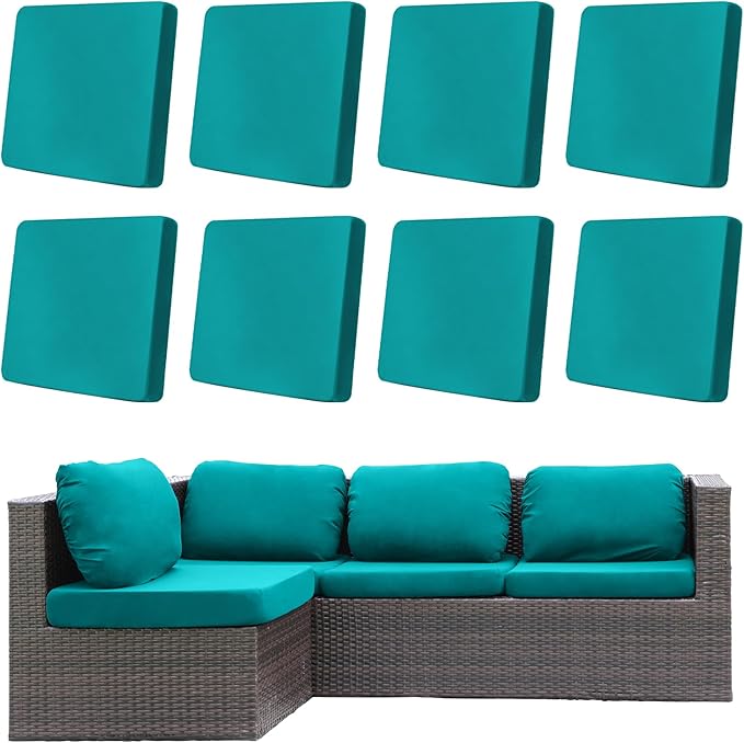 8Pcs Outdoor Cushion Covers, Patio Cushion Covers, Stretch Elastic Slipcovers by dreahoteztil