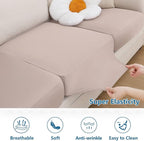 hyha Milk Silk Couch Cushion Covers, Soft Magic Sofa Covers Washable - Image 5