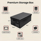 DVD Storage Boxes with Lid, 4 Pack Holds 104 DVD Cases Total, Stackable Leather Media Organizer for Blu ray, Video Game, CDs