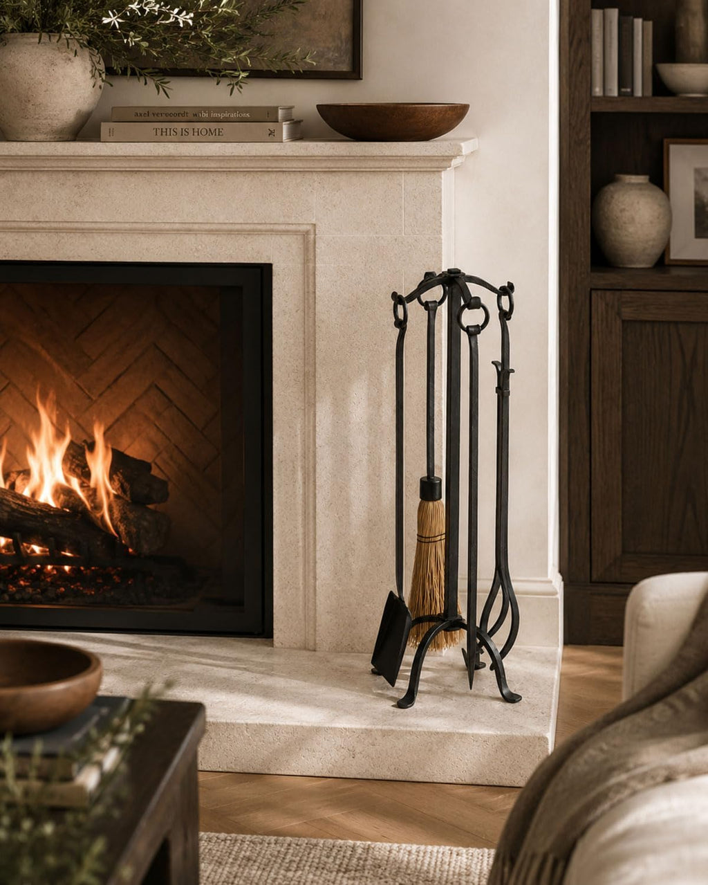 Pilgrim Home and Hearth Craftsman Fireplace Tool Set Black 18018MBK