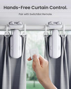 SwitchBot 2025 Automatic Curtain Opener 3 Rod-Bluetooth Remote Control, WiFi&APP Control, Upgraded High-Performance, Add Hub to Work with Alexa, Google Home, HomeKit via Matter(2025 Curtain Opener*2)