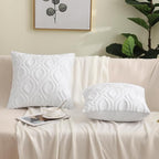 decorUhome Throw Pillow Covers 16x16 Inch Set of 2, Soft Plush Faux Wool White - Image 9