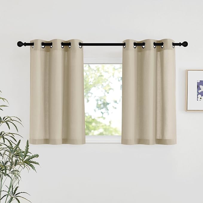 NICETOWN Angora Linen Kitchen Window Curtains Over Sink, Grommet Thick Linen by NICETOWN