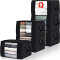 Fab totes 6 Pack Storage Bags for Clothes Blanket Storage Bins with Lids
