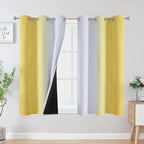 Estelar Textiler Yellow and Greyish White Ombre Blackout Curtains 45 Inch by ESTELARTEXTILER