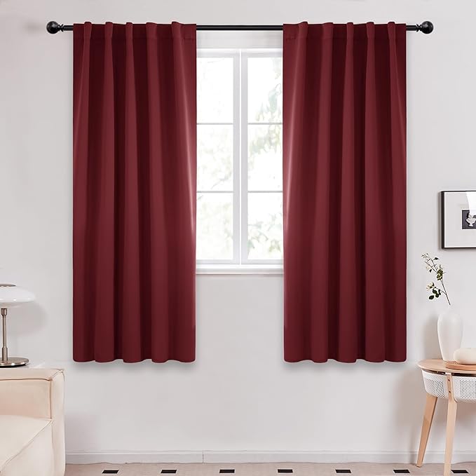 Deconovo Solid Room Darkening Curtains Rod Pocket and Back Tab Blackout Curtains by Deconovo