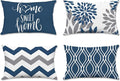 Hexagram Geometric Blue Pillow Covers 12x20 Set of 4, Decorative Outdoor Boho by Hexagram