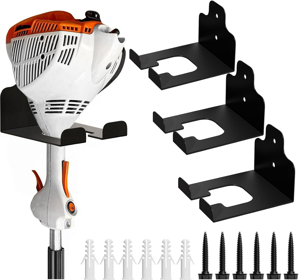 Garage Organizer Trimmer Rack,Garden Power Tool Hanger,3 Pack,Black
