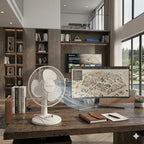 COMFORT ZONE 12" 3-Speed Oscillating Table Fan for Home - White