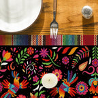 Artoid Mode Bird Dia De Los Muertos Serape Mexican Fiesta Table Runner, Cinco De Mayo Day of The Dead Kitchen Dining Table Decoration for Home Party Decor 13x120 Inch