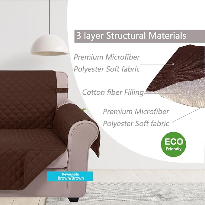 U-NICE HOME Reversible Oversized Chair Covers Quilted Water Repellent Pet - Image 5