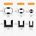 Food Container Lid Organizer for Rubbermaid Brilliance Lid, 3-Piece Lid Organizers for Cabinet, Holds 24 Snap-On Lids, Stackable Kitchen Cabinet Organizer for 0.5, 1.3, 3.2 & 4.7 Cup Lids, Black