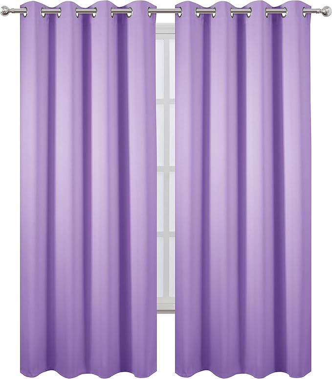LEMOMO Blackout Curtains 52 x 95 inch/Lavender Curtains Set of 2 Panels/Thermal - Image 2