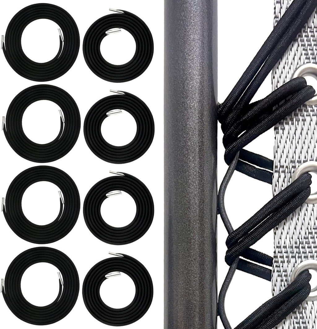 Ostlttyn Zero Gravity Chair Replacement Cord, 8 Pcs Durable Bungee Elastic Laces Replacement Cords for Zero Gravity Chair Lounge Chair Patio Recliner Lawn Chair Repair Kit, Black