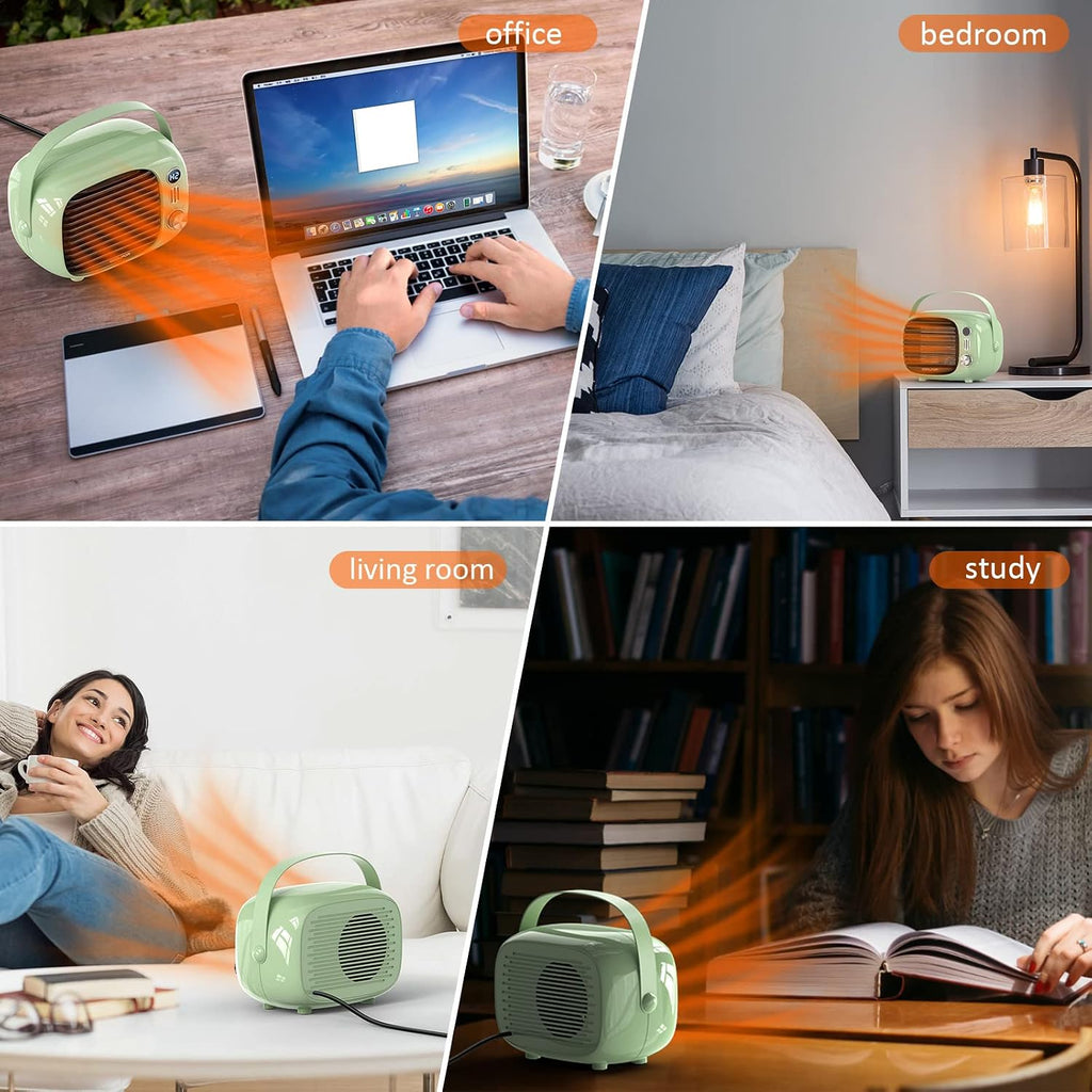Space Heater, 800W/500W Ceramic Heater with Tip-Over Protection