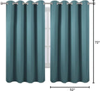LEMOMO Sea Teal Thermal Blackout Curtains/52 x 72 Inch/Set of 2 Panels Room - Image 10
