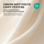 Beige Linen Textured Waterproof Cloth Shower Curtain Set, 72x72, Cream