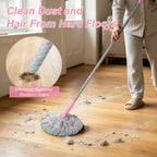 Self Wringing Twist Mops with 57 in Long Handle,Gray Pink