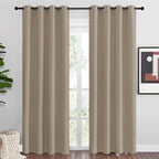 NICETOWN Taupe Blackout Curtains 86" Long, 2 Pieces by NICETOWN
