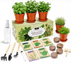 Herb Garden Kit, Indoor Herb Garden Starter Kit with Pots & Herb Seeds, Beautiful Gift Box, Gardening Gift for Women & Mom, Birthday, Christmas & Housewarming