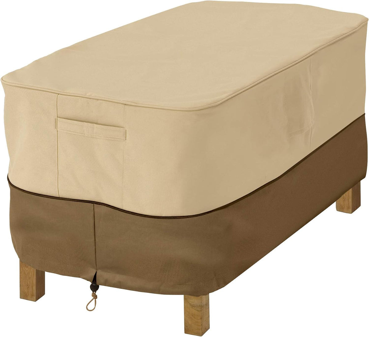 Classic Accessories Veranda Water-Resistant 32 Inch Rectangular Patio Ottoman/Side Table Cover, Outdoor Table Cover