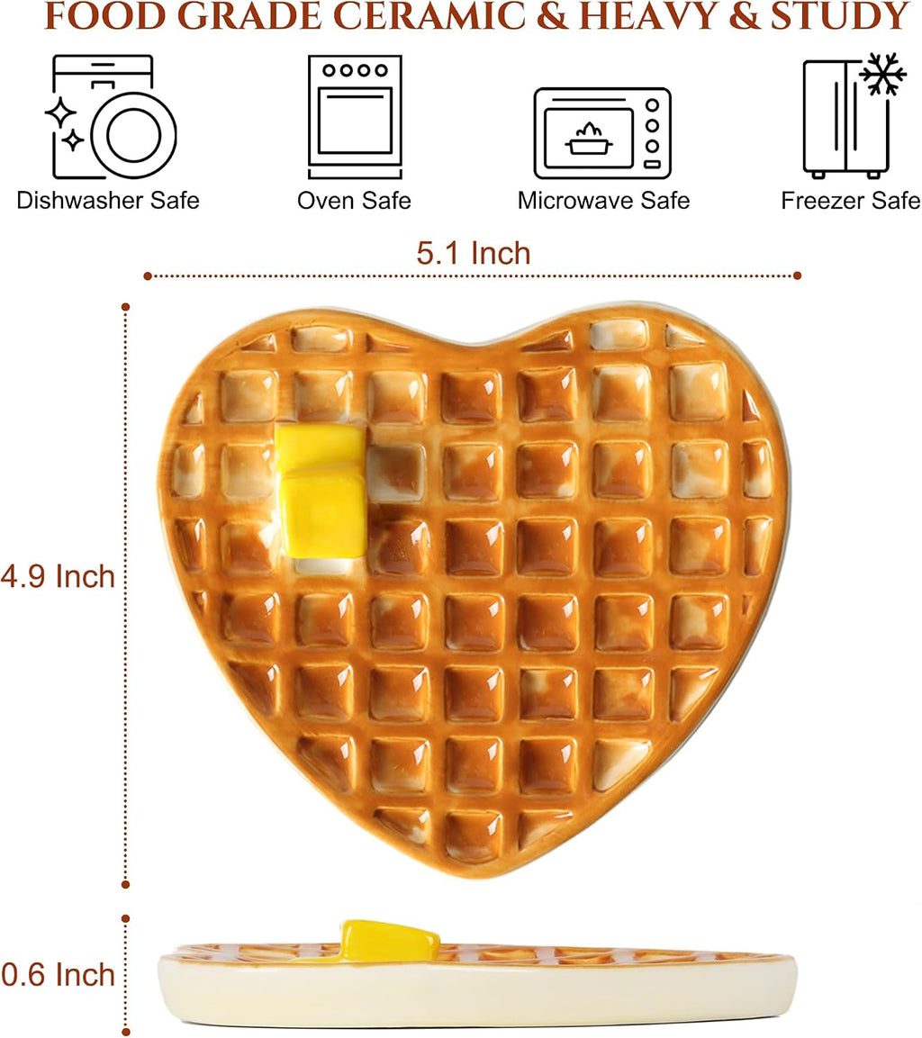 Waffle Spoon Rest for Stove Top Heart Cute Spoon Holder for Kitchen Counter