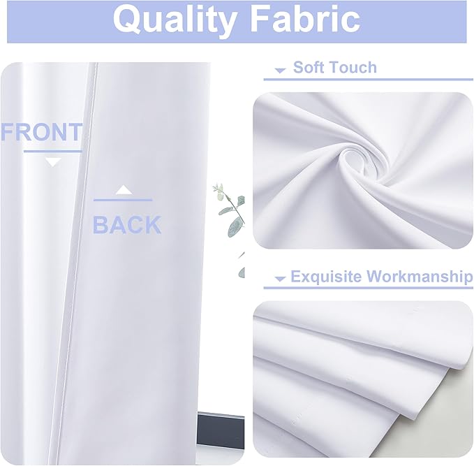 Simplebrand Ava Pure White Curtains 30 Inches Long 2 Panels, Light Filtering - Image 4