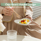 6.3 Inch Ceramic Salad Plates, Small Heart Shaped Dessert Plate Set, 10P