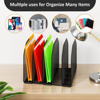 Desk File Organizer, Adjustable 5 Sections Upright Desktop File Sorter