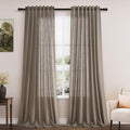 Dark Taupe Linen Curtains 96 Inches Long by Nanspring