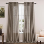 Nanspring Dark Taupe Linen Curtains by Nanspring