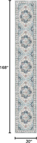 Madane Hallway Runner Rug 2'6''x14' Kitchen Runner, Non Slip Vintage Runners - Image 2